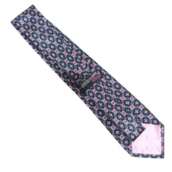 Knots for Hope  Silk Pink Floral Tie Komen for the Cure Breast Cancer Awareness - Picture 3 of 6